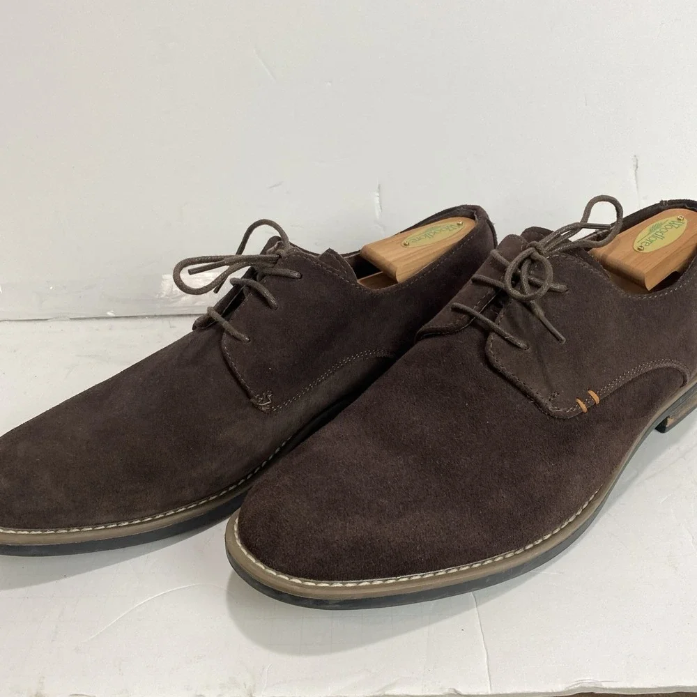 Bruno Marc Size 11 Men's Brown Suede Derby Dress Shoes Oxford Lace Up Casual